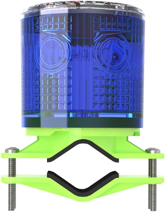 Aolyty Solar Strobe Warning Light IP54 Waterproof LED Flashing Safety Light Bright Warning Lamp Outdoor for Construction Traffic Dock Marine Beacon Road Signs (Blue) - Image 1